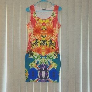 Flower Design Bodycon Dress Size:M